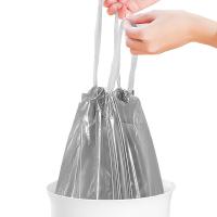 尚岛宜家（sodolike） 抽绳手提式垃圾袋80只装 中号加厚 42*47cm*5卷 (单位:包) 银色