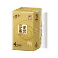 清风 原木纯品抽取式面巾纸 无香型 190mm*132mm*120抽*4包*3提 (单位:组) 新老包装随机发货