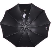 天堂 3311E 黑胶三折晴雨伞 64cm*10k  （单位：把） 藏青色