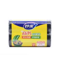 妙洁（MIAOJIE） 加厚平口物业垃圾袋 MBGRM2-BZ-EC 80*100mm*25只/卷 2卷/包 (单位:卷) 黑色
