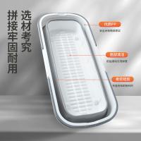 百家好世（BEKAHOS） 折叠拖把桶 多功能易收桶 25*56.6*19.8cm (单位:个) 白灰色