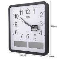 得力（deli） 时钟 方形 8823 380*360*55mm (单位:个) 黑色