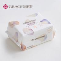 洁丽雅（Grace） 长绒棉毛巾礼盒6件套 0117粉蓝浴花 毛巾72*34cm*2方巾50*25cm*2浴球30g*1棉柔巾90抽*1 (单位:盒) 粉色+蓝色