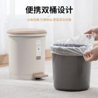 茶花（CHAHUA）带盖脚踏式大号垃圾桶 32*33*27cm（单位：个）颜色随机