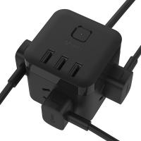 公牛（BULL） GN-U303H 魔方智能USB插座 总控3位五孔+3USB 3米  (单位：个 )黑色