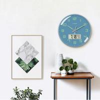 TIMESS p47-4 万年历温度石英挂钟 14英寸  (单位：个 )轻奢蓝