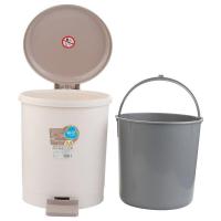 茶花（CHAHUA） 1501 圆型脚踏卫生桶 9.6L 32*27*33cm（单位：个）颜色随机