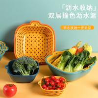 拜格 洗菜沥水篮双层 两件套 BX6809 23.5*22*8cm (单位:套)