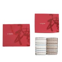 金号（KING SHORE） A类纯棉条格毛巾2条装 GA1016 70*34*2 120盒/箱 (单位:盒) 白色棕色