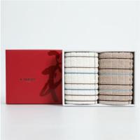 金号（KING SHORE） A类纯棉条格毛巾2条装 GA1016 70*34*2 120盒/箱 (单位:盒) 白色棕色