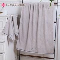 洁丽雅（Grace） 纯棉浴巾毛巾 套装 浴巾 135*70CM*1条 毛巾 68*34CM*2条 (单位:套) 灰色