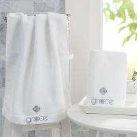 洁丽雅（grace）7A级抗菌防螨毛巾纯棉 80*36cm 110g （单位:条） 白色