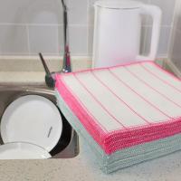 艾逸瑶选 JQ-0084 逸洁纱网洗碗布3片装 300mm*300mm（单位：袋）颜色随机 新老包装随机发货