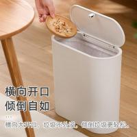 茶花（CHAHUA）带盖按压式垃圾桶 大号（单位：个）茶花白