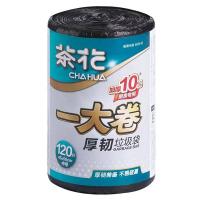 茶花（CHAHUA） 一大卷厚韧垃圾袋M120 301002 45*50cm  120只/卷 (单位: 卷)黑色