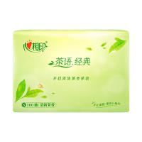 心相印（Mind Act Upon Mind） 茶语经典 纸巾抽纸 DT5100 100抽*24包 绿色（单位：箱）