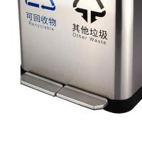 科力邦 KB1081 垃圾桶 0.4mm410无指纹不锈钢+ABS+PP塑料 双桶30L（单位：个）不锈钢色