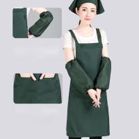 瑞双记 RS-WQ006 围裙袖套头巾四件套 围裙77*64cm+袖套19*33CM*2+头巾34*62CM （单位:套）墨绿色