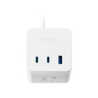 公牛（BULL） GNV-UU3653 65W PD苹果快充魔方插座 总控3位五孔+2Type-C+1USB 1.5米  (单位：个 )白色