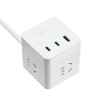 公牛（BULL） GNV-UU3653 65W PD苹果快充魔方插座 总控3位五孔+2Type-C+1USB 1.5米  (单位：个 )白色