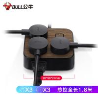 公牛（BULL） GN-R3330  插排 1.8米 （单位:个） 黑色木纹