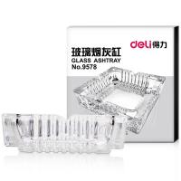 得力（deli）9578玻璃烟灰缸12*12cm 玻璃(单位：只)透明