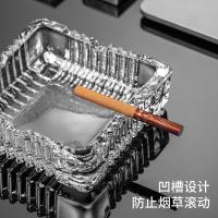 得力（deli）9580玻璃烟灰缸18cm*18cm  玻璃(单位：只)透明