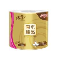 清风 原木金装4层加厚有芯卷纸  140克/卷 10卷/提 10提/箱（单位：箱）
