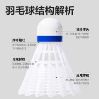 得力（deli） 尼龙耐打 羽毛球 3只 一组装 （单位:组） 白色