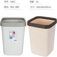 得力（deli） 18821 垃圾桶 12L（单位：只）浅灰