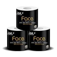 洁柔（C&S） JJ095-11 有芯 黑Face 加厚 4层 180克*10卷 卫生纸 （单位：提）