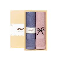 hoyo JP8057 青海波纹毛巾两件套礼盒 33*72cm*2（单位：盒）青紫+樱若