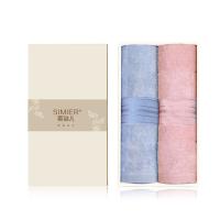 斯弥儿 礼盒装 纯棉毛巾 34x75士2cm (单位:盒) 深蓝色、粉色、灰色(礼盒两条装颜色随机)