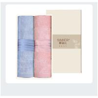 斯弥儿 礼盒装 纯棉毛巾 34x75士2cm (单位:盒) 深蓝色、粉色、灰色(礼盒两条装颜色随机)