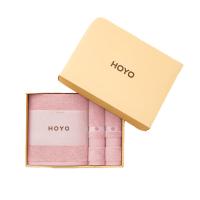 厚祐（HOYO） 7294 臻品长绒棉毛浴3件套礼盒 毛巾33*72cm*2+浴巾70*140cm*1(单位：套) 浅粉