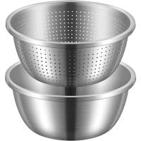 康厨亚（KANGCHUYA） KX5602-2 多用途不锈钢料理盆二件套 28cm实盆+28cm漏盆(单位：套)