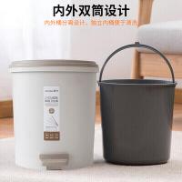 茶花（CHAHUA） 1502 垃圾桶 塑料圆型清洁桶 脚踏式大号（单位：个） 棕彩