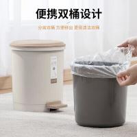 茶花（CHAHUA） 1502 垃圾桶 塑料圆型清洁桶 脚踏式大号（单位：个） 棕彩