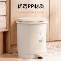 茶花（CHAHUA） 1502 垃圾桶 塑料圆型清洁桶 脚踏式大号（单位：个） 棕彩