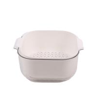艾逸瑶选 CJ-21093 艾米丽双层沥水筛 25*25*12cm(单位：个) 白色