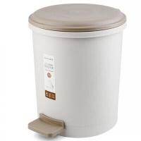 茶花（CHAHUA） 1501 脚踏式带盖垃圾桶 9.6L(单位：个) 棕彩