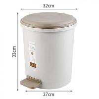 茶花（CHAHUA） 1501 脚踏式带盖垃圾桶 9.6L(单位：个) 棕彩