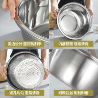 艾逸瑶选 CJ-21108 贝恩多用途不锈钢盆五件套 18CM+20CM+22CM+24CM调料缸+24CM米筛盆（单位：套）