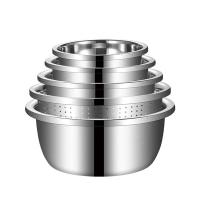 艾逸瑶选 CJ-21108 贝恩多用途不锈钢盆五件套 18cm/20cm/22cm/24cm调料缸/24cm米筛盆(单位：套)