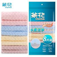 茶花（CHAHUA） 水柔洁净 抹布 30*30cm 8片装（单位：包）粉、蓝、黄、藕粉四色