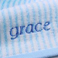 洁丽雅（grace）W01200201新疆棉抗菌毛巾半无捻绣花舒适纯棉洗脸毛巾2条装（单位：组) 颜色随机发货