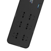 公牛（BULL）GN-H3060 抗电涌插排 6位总控全长3米 黑色（单位：个）