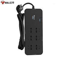 公牛（BULL）GN-H3060 抗电涌插排 6位总控全长3米 黑色（单位：个）