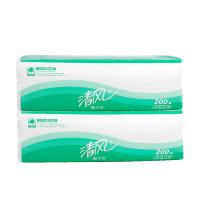 清风 B913A 擦手纸 单层 225*230mm 三折 200张/包 20包/箱 （单位：箱） 绿色
