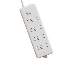 得力（deli）18258-02 PVC袋装插座 8位总控2米 （单位：个）白灰色